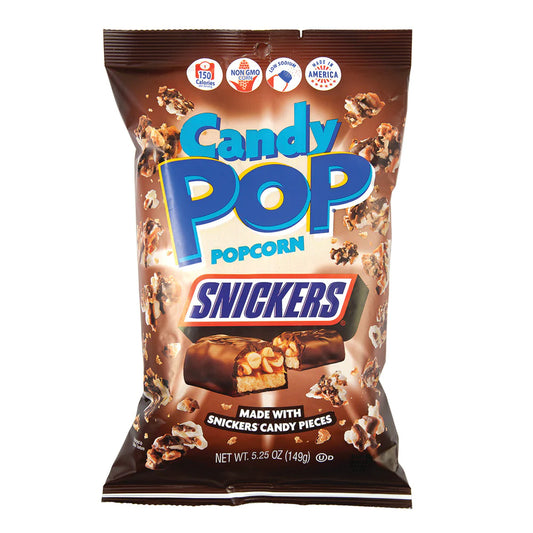 Candy Pop Popcorn - with Snickers Candy Pieces - 149g Bag